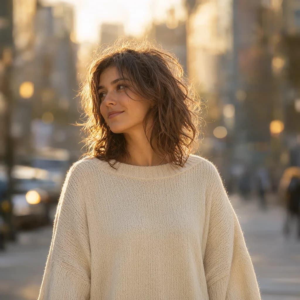Golden hour street portrait
