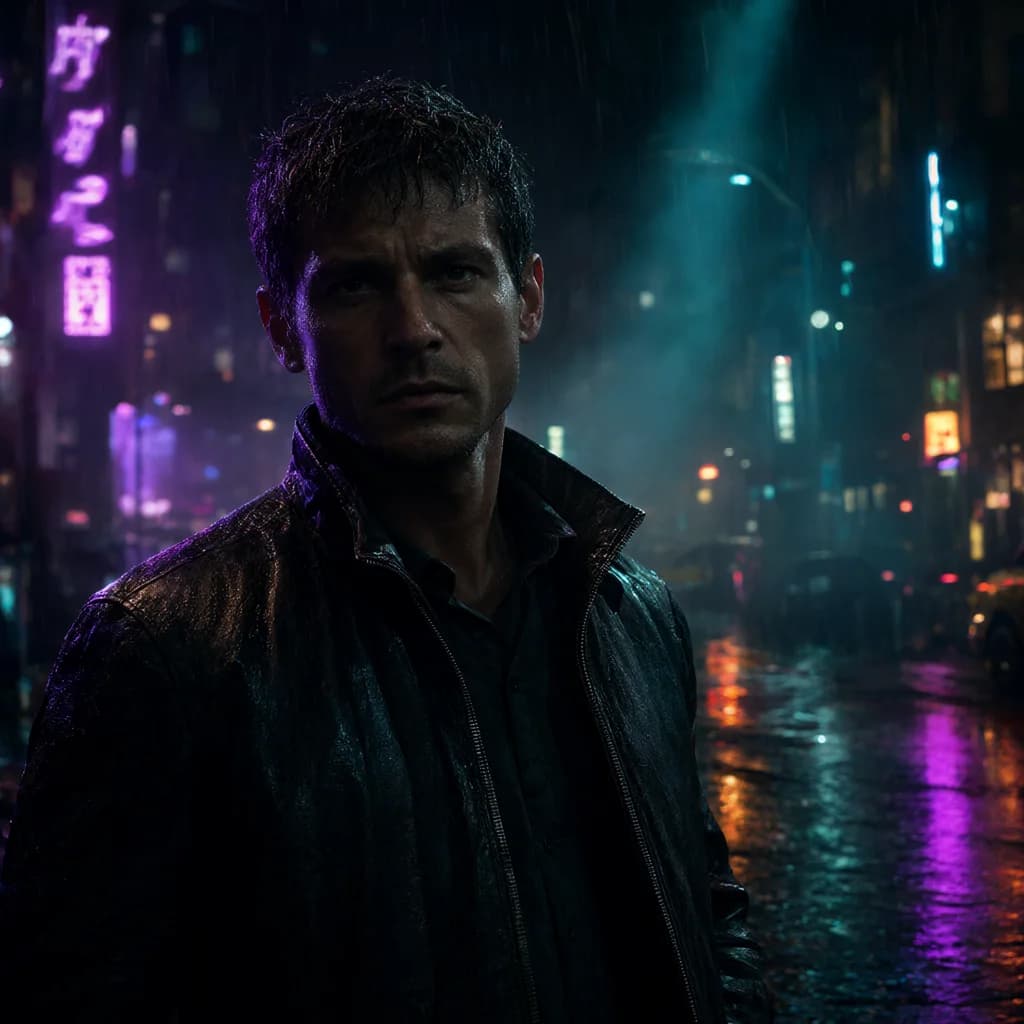 Neon cyberpunk night
